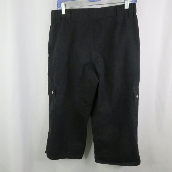 Riveted by Lee Black Capris 10 Cargo Pockets Waist 30 Twill - Picture 5 of 8